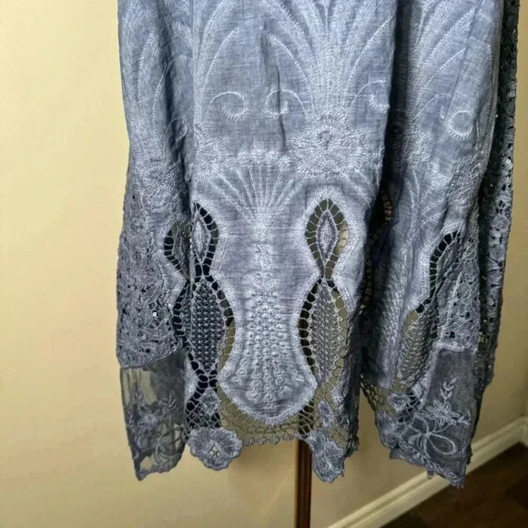 Italian design sequins eyelet dress/tunic  Size 12 artsy boho - Picture 3 of 5